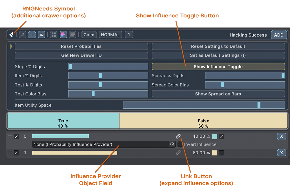 Enabling Probability Influence Options